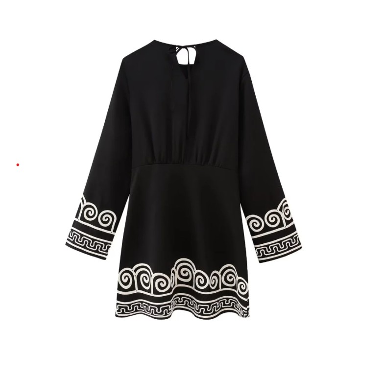 Black Printed Dress - Image 2