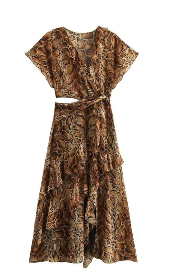 Leopard Cut Out Dress