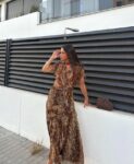 Leopard Cut Out Dress