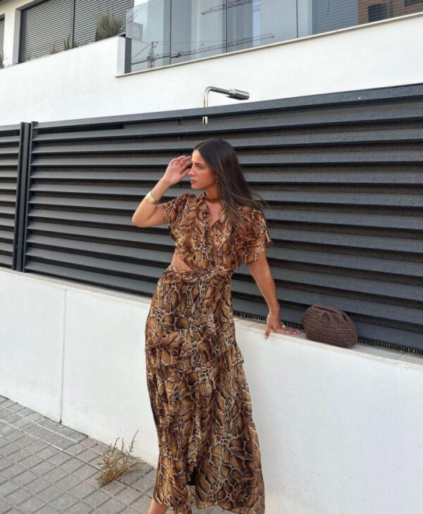 Leopard Cut Out Dress
