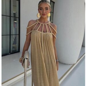 Beige Summer Beach Dress