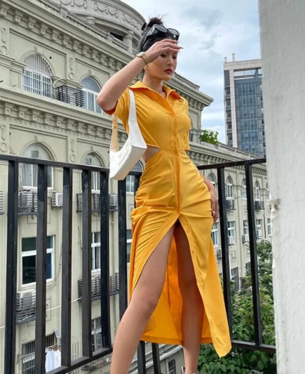 Solid Cut Out Dress