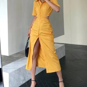 Solid Cut Out Dress