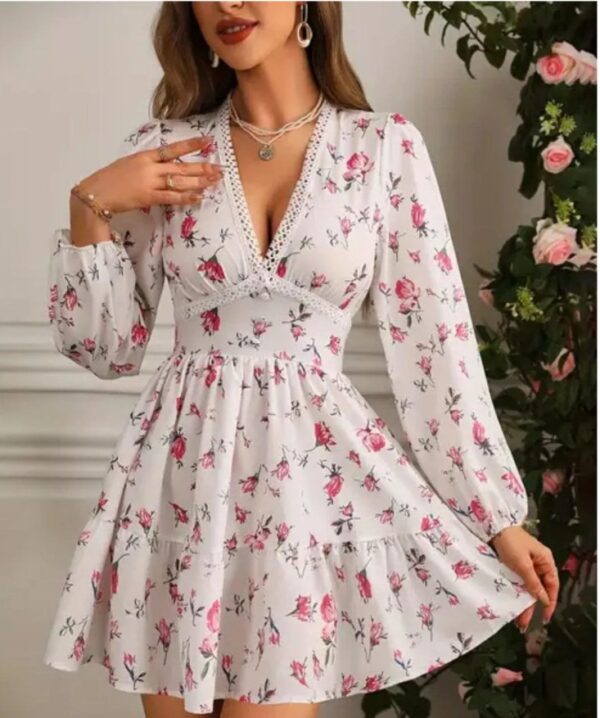 Floral Print Short A Line Dress