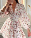 Floral Print Short A Line Dress