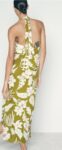 Green Printed Halter Neck Maxi Dress