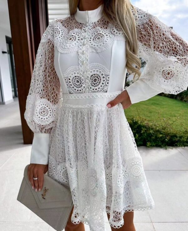 Black & White Crochet A Line Dress