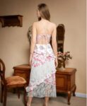 Backless Printed lace Dress