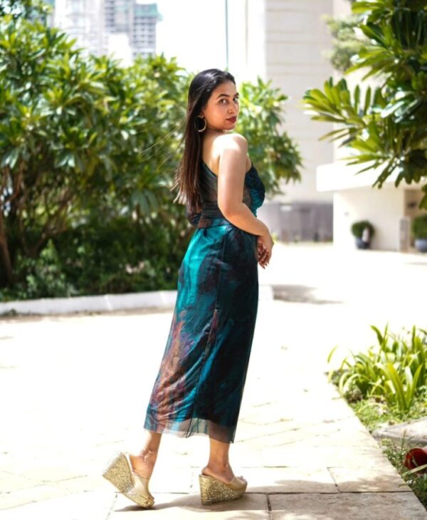 Assymetric Printed Top and Skirt