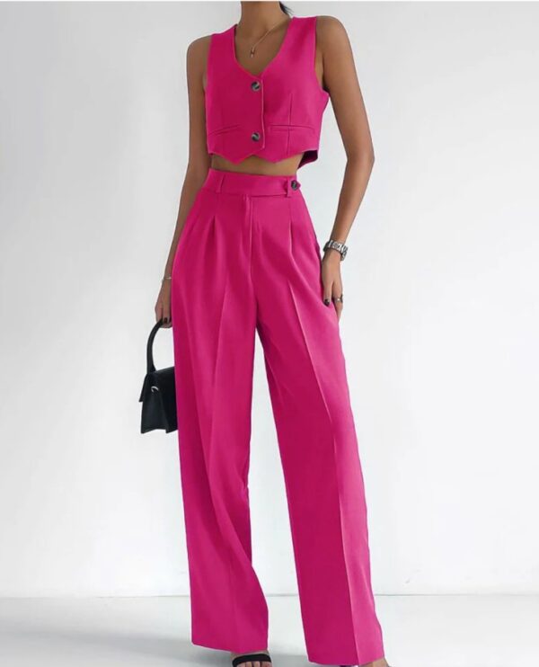 Linen Waist Coat Vest & Pants Cord Set