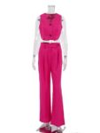 Linen Waist Coat Vest & Pants Cord Set