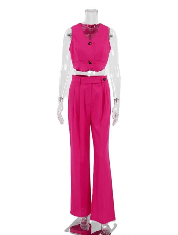 Linen Waist Coat Vest & Pants Cord Set
