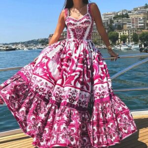 Pink Printed Summer Dress