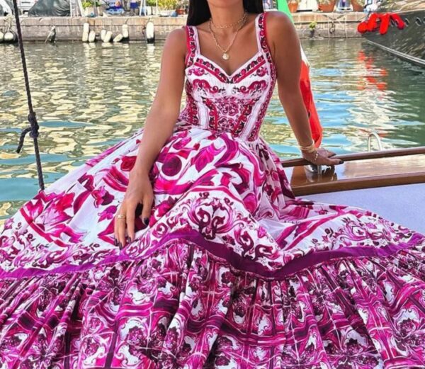 Pink Printed Summer Dress