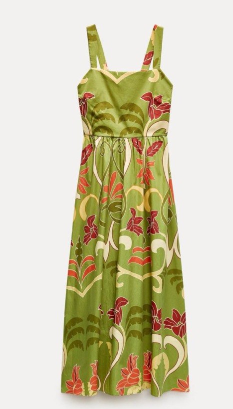 Green Printed Maxi Dress
