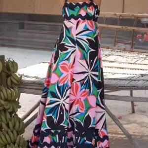 Printed Flower Maxi Dress