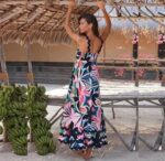 Printed Flower Maxi Dress