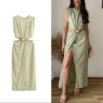 Green cut out Dress