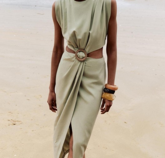 Green cut out Dress