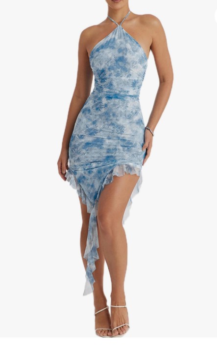 Tye &Dye Floral Print Dress