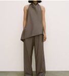 Assymteric Halter Neck Top and Pant Set