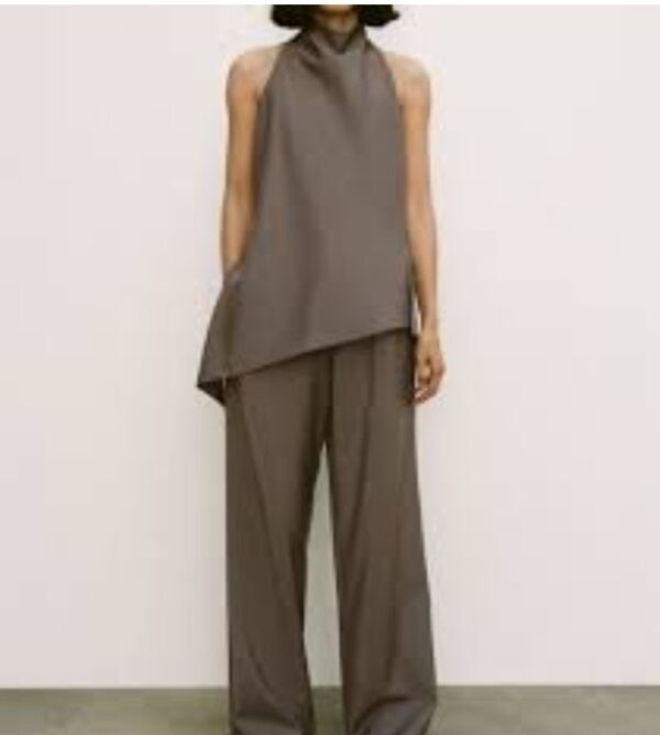 Assymteric Halter Neck Top and Pant Set