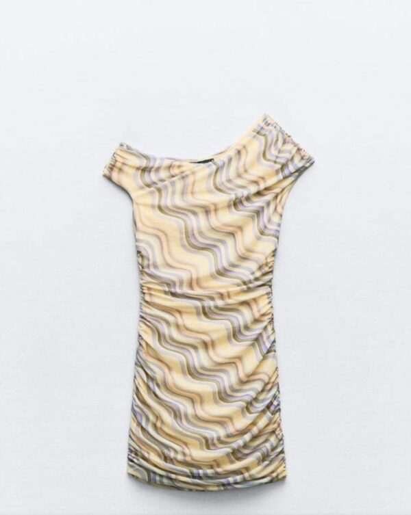 Assymetric Printed Short Dress