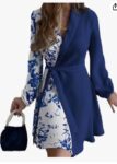 Blue open Robe Dress