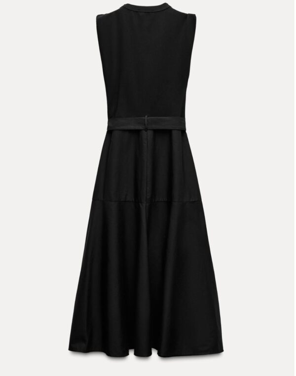 Black Belt Midi Dress