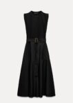 Black Belt Midi Dress