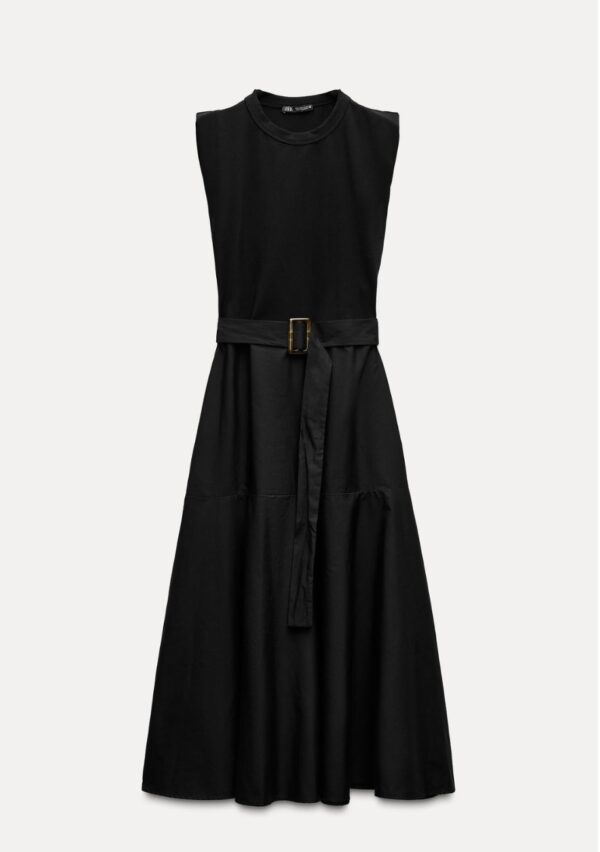 Black Belt Midi Dress