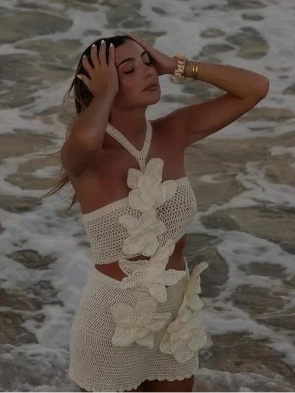 White Floral Swim Suit