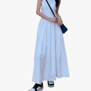 White A Line MIdi Dress