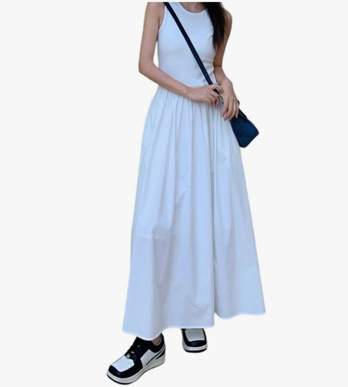 White A Line MIdi Dress