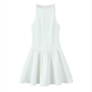 White Dress with Buttons