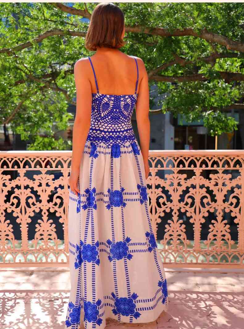 BLUE AND WHITE MEDITARIAN DRESS - Image 3