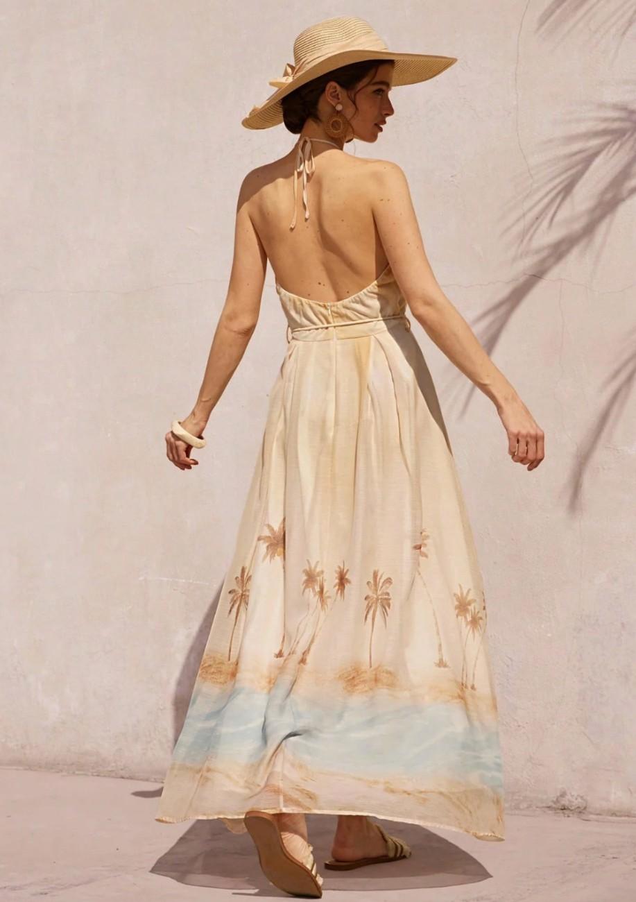 Beige Summer Beach Dress - Image 3
