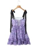 Purple Printed Floral Dress