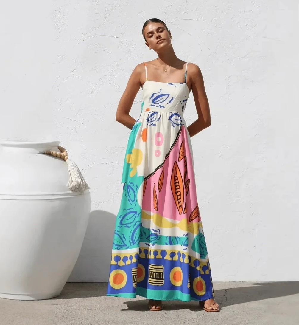 White Printed Dress - Image 5
