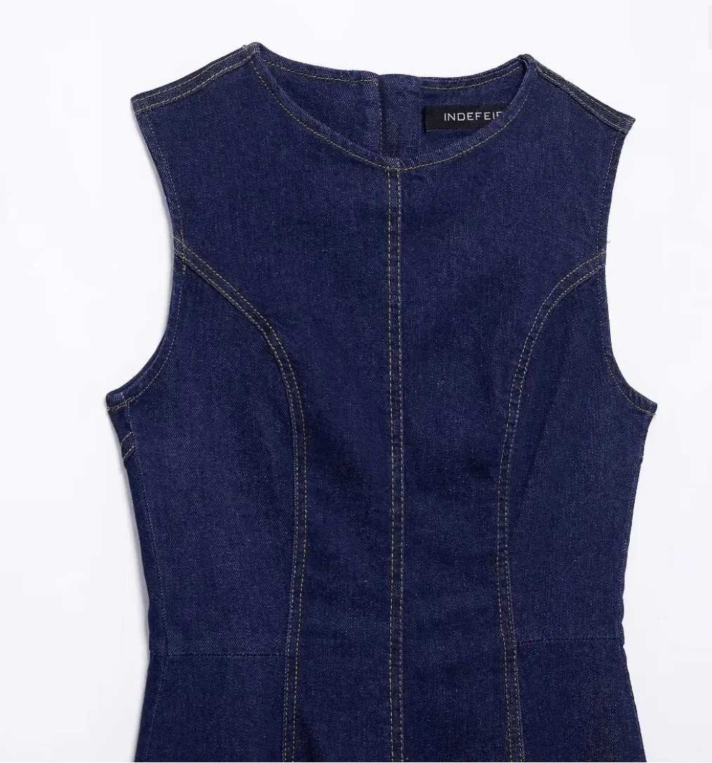 Denim Blue Vintage Dress - Image 4