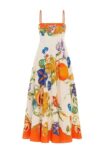 Beige and orange Printed Maxi Dress
