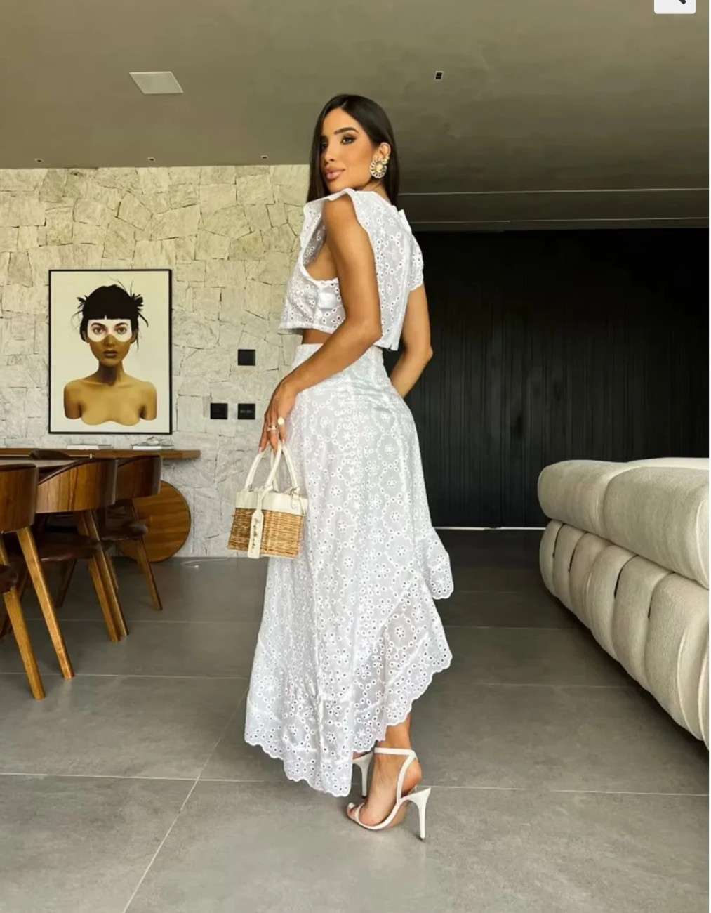 White Lace Skirt Set - Image 2