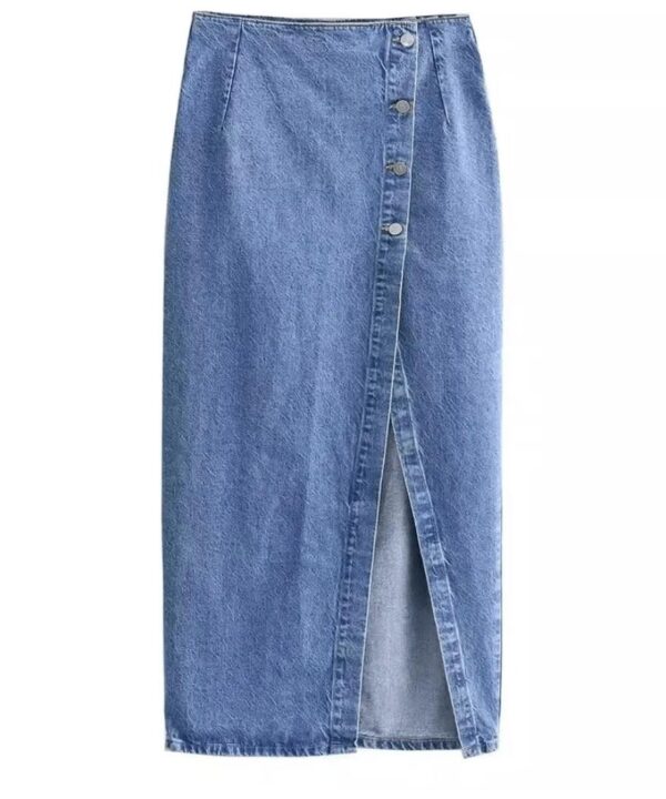 Blue Denim Top and Skirt Set