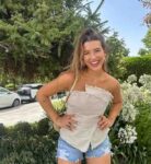 Beige Denim Top and Skirt Set