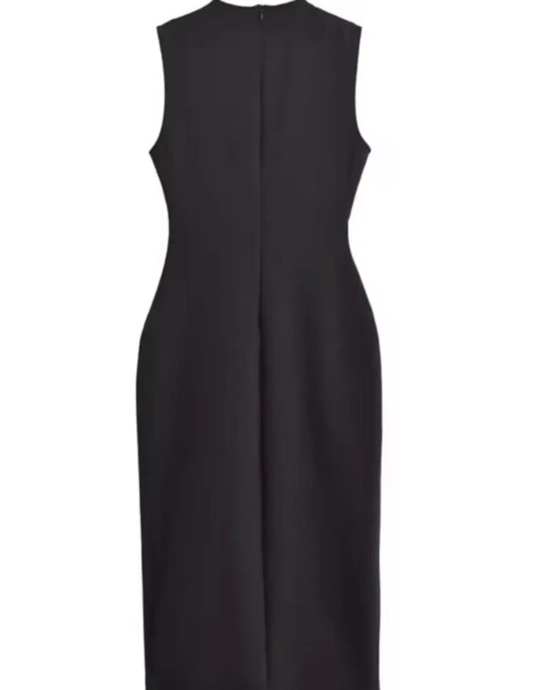 Black Button Belt Dress