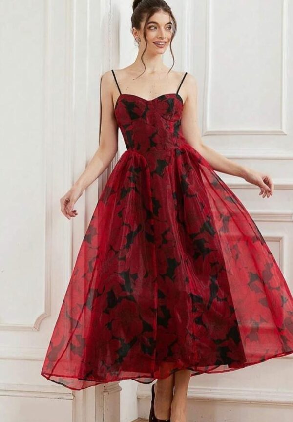 Spaghetti Floral Print Dress