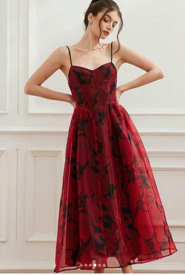 Spaghetti Floral Print Dress