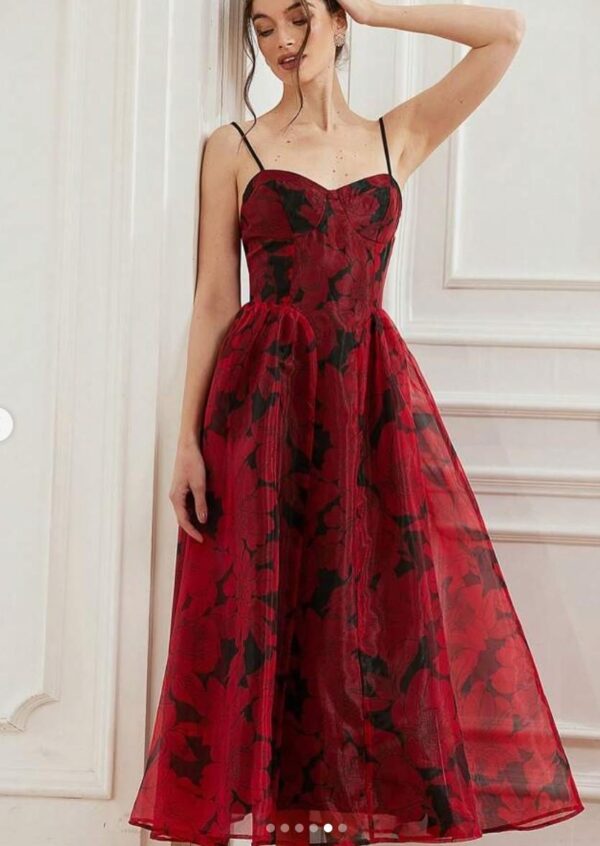 Spaghetti Floral Print Dress