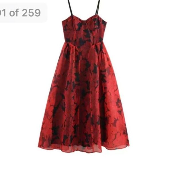 Spaghetti Floral Print Dress