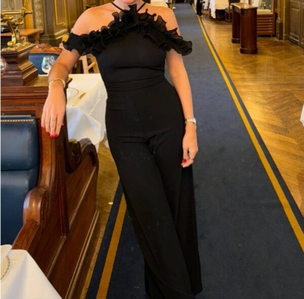 Black Ruffle Jumpsuit